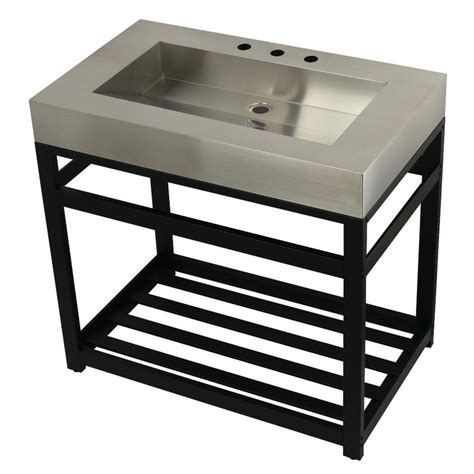 bathroom vanity cabinet stainless steel|stand alone stainless sink vanity.